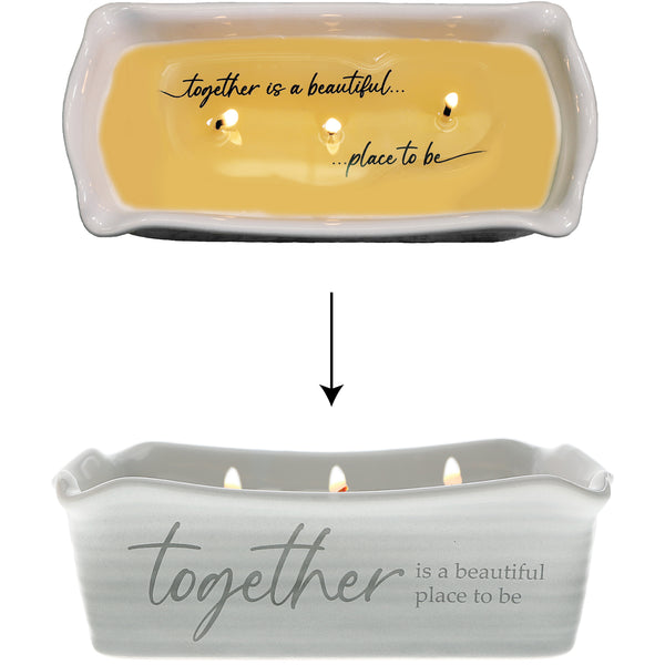 pavilion gift company Together 12 oz - 100% Soy Wax Reveal Triple Wick Candle Scent: Tranquility