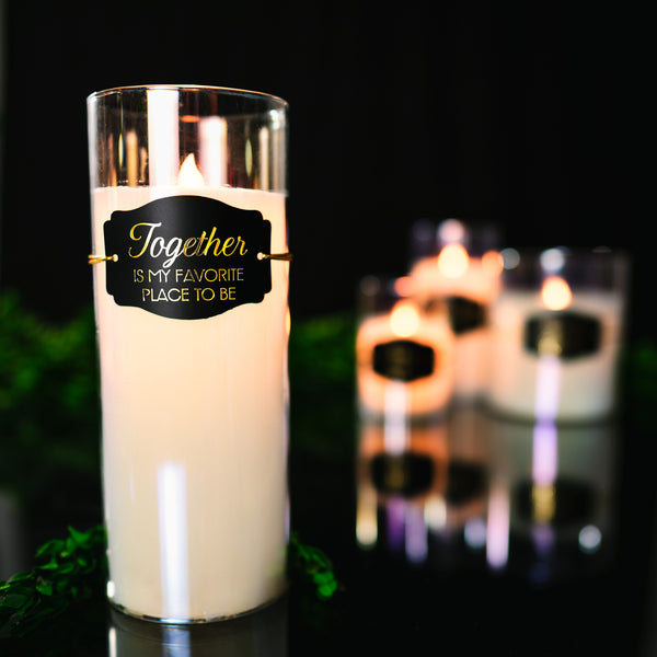 Pavilion Gift Company Together 9" Clear Luster Realistic Flame Candle
