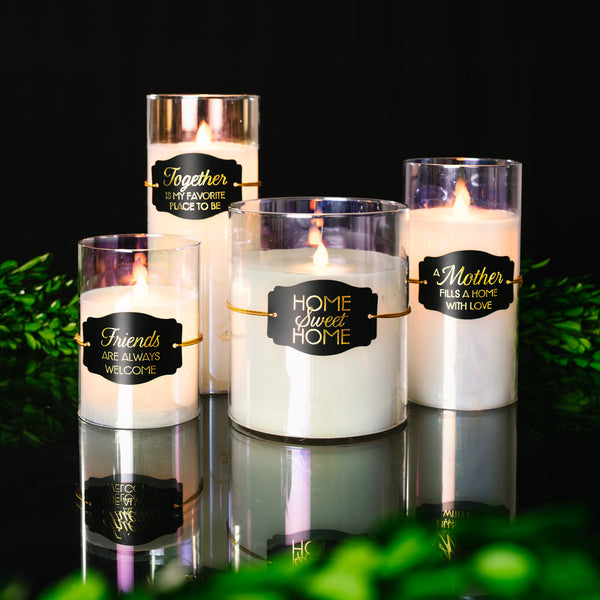 Pavilion Gift Company Together 9" Clear Luster Realistic Flame Candle