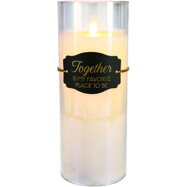 pavilion gift company Together 9" Clear Luster Realistic Flame Candle