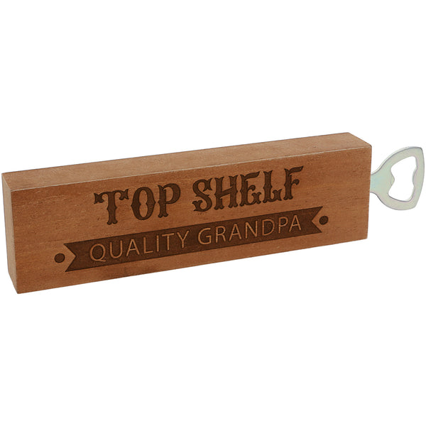 pavilion gift company Top Shelf Grandpa 2" x 7" Wooden Bottle Opener