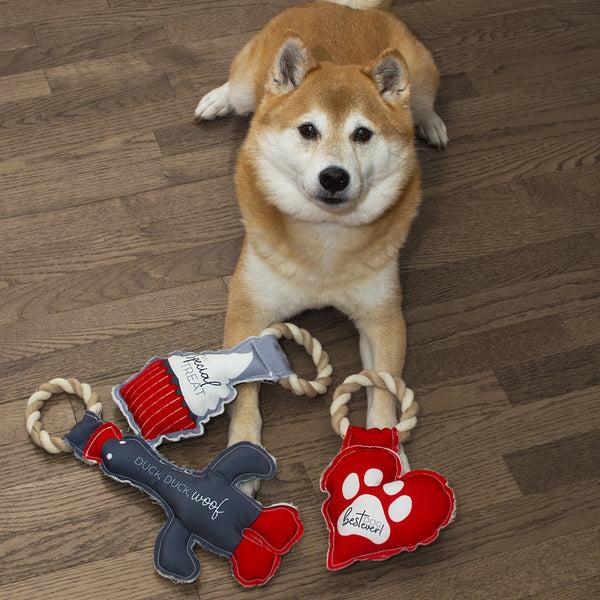 Pavilion Gift Company Treat 10" Canvas Dog Toy On Rope