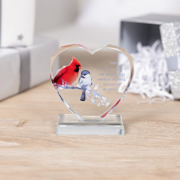 Pavilion Gift Company True Friends 4" Crystal Heart Plaque