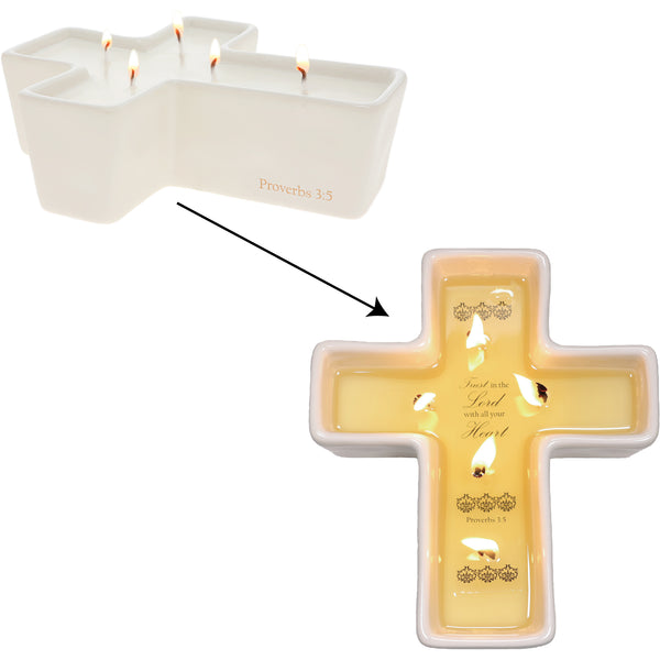 pavilion gift company Trust in the Lord 12 oz - 100% Soy Wax Reveal 5 Wick Candle Scent: Tranquility