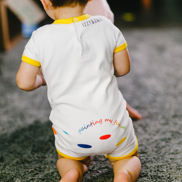 Pavilion Gift Company Turtle Artist 6-12 Months Romper