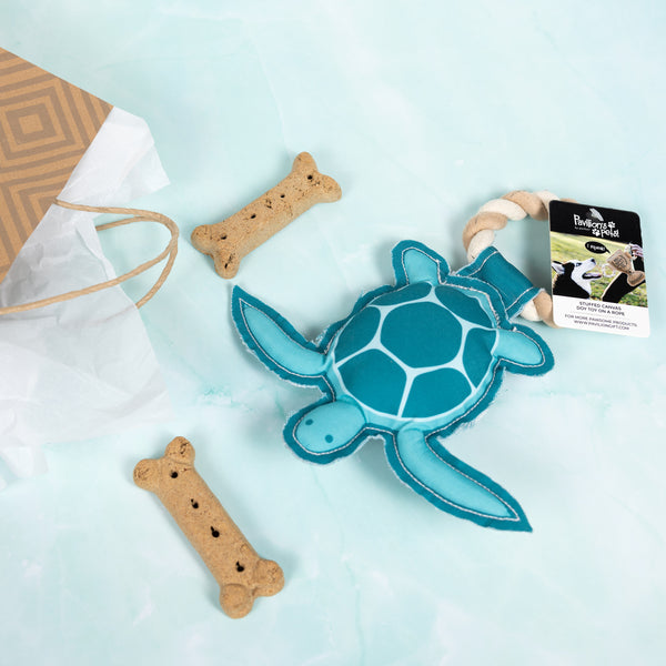 Pavilion Gift Company Turtle-y Awesome 9" Canvas Dog Toy On Rope