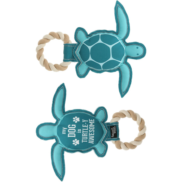 pavilion gift company Turtle-y Awesome 9" Canvas Dog Toy on Rope