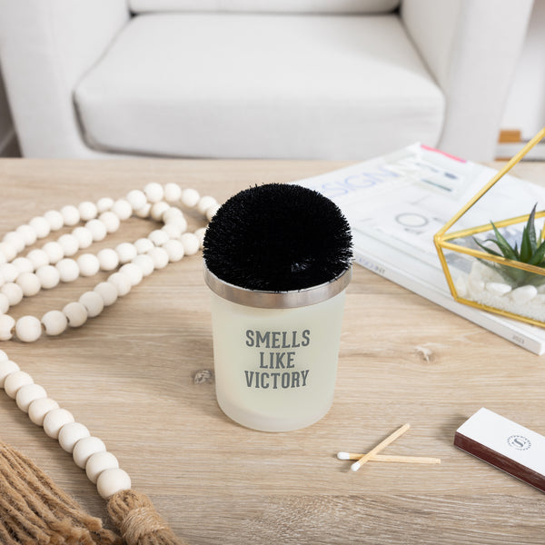 Pavilion Gift Company Victory Black - 5.5 Oz - 100% Soy Wax Candle With Pom Pom Lid Scent: Tranquility