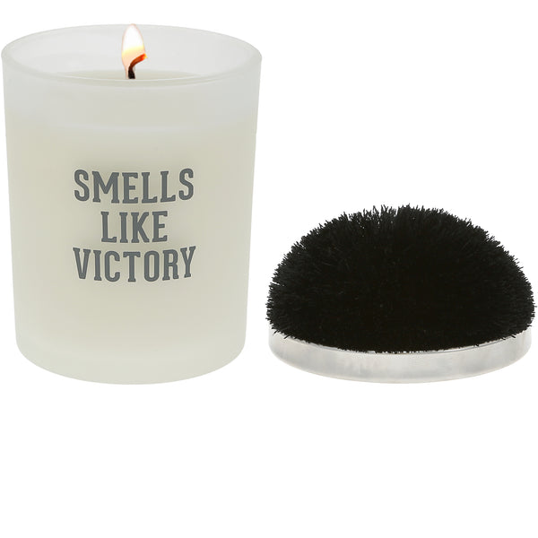 pavilion gift company Victory Black - 5.5 oz - 100% Soy Wax Candle with Pom Pom Lid Scent: Tranquility