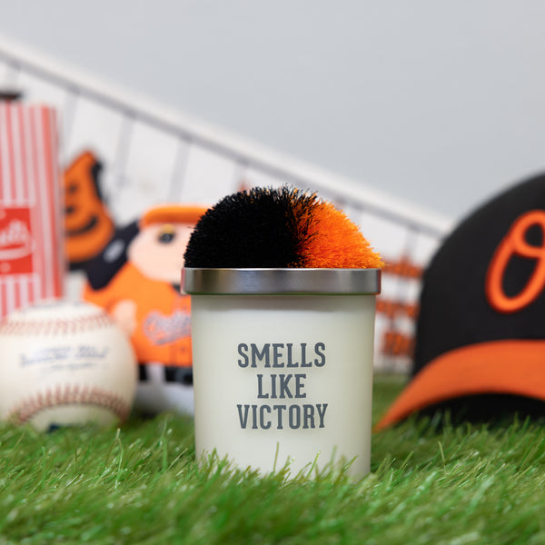Pavilion Gift Company Victory Black & Orange - 5.5 Oz - 100% Soy Wax Candle With Pom Pom Lid Scent: Tranquility
