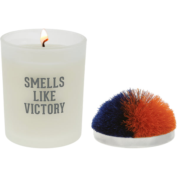 pavilion gift company Victory Blue & Orange - 5.5 oz - 100% Soy Wax Candle with Pom Pom Lid Scent: Tranquility