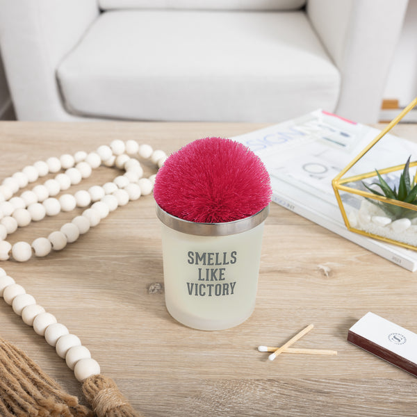 Pavilion Gift Company Victory Hot Pink - 5.5 Oz - 100% Soy Wax Candle With Pom Pom Lid Scent: Tranquility