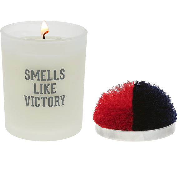 pavilion gift company Victory Red & Navy - 5.5 oz - 100% Soy Wax Candle with Pom Pom Lid Scent: Tranquility