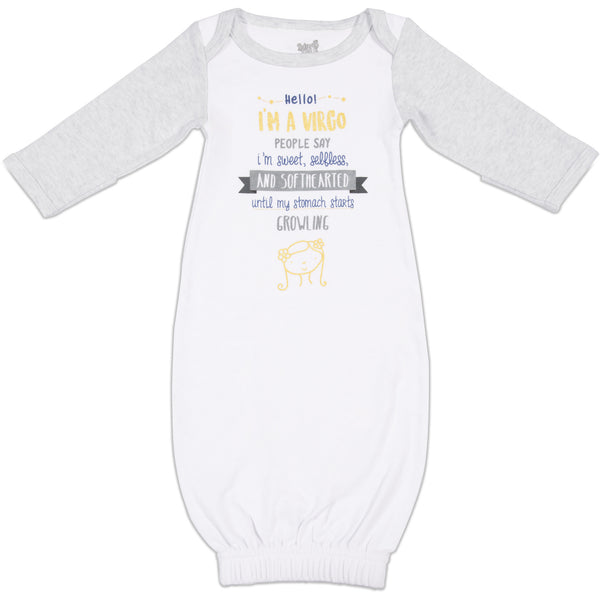pavilion gift company Virgo 0-3 Months Gown with Mitten Cuffs