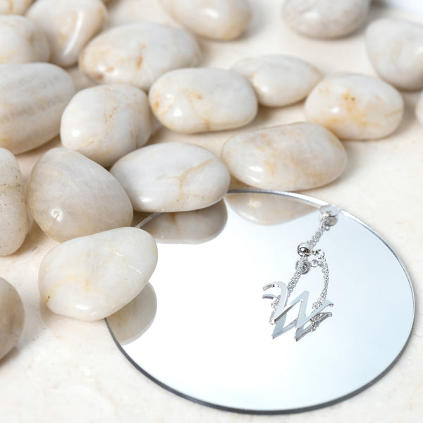 Pavilion Gift Company W Adjustable Rhodium Plated Monogram Ring