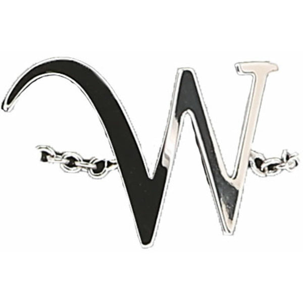 pavilion gift company W Adjustable Rhodium Plated Monogram Ring