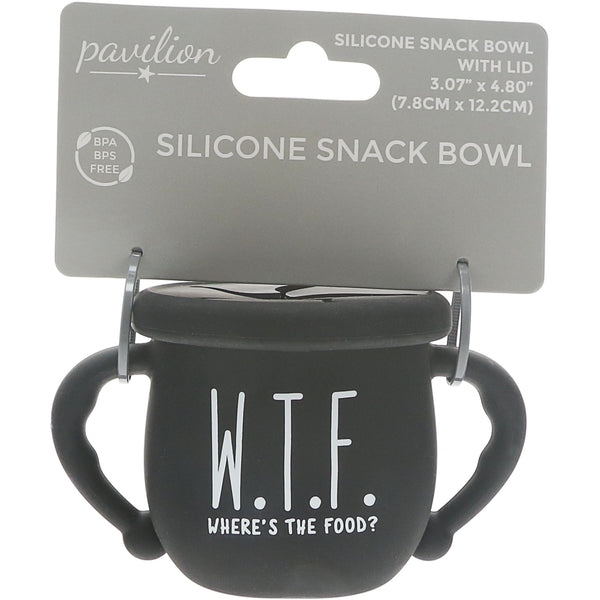 Pavilion Gift Company W.T.F. 3.5" Silicone Snack Bowl With Lid