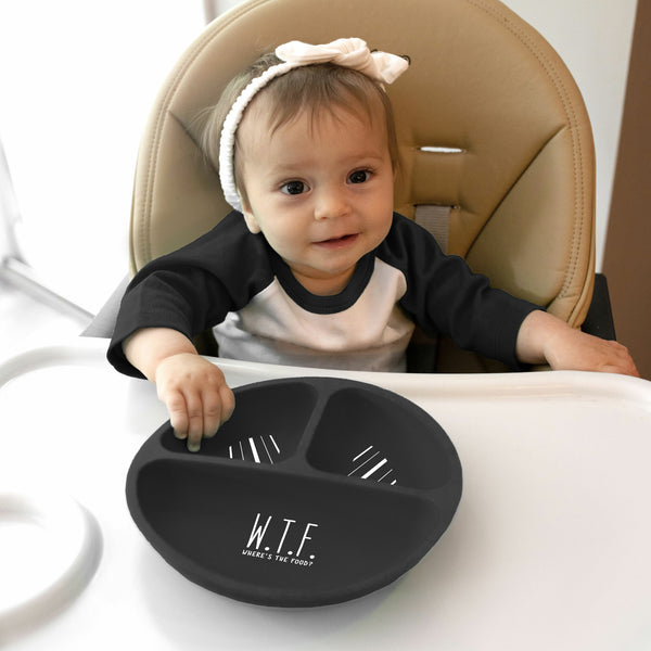 Pavilion Gift Company W.T.F. 7.75" Divided Silicone Suction Plate