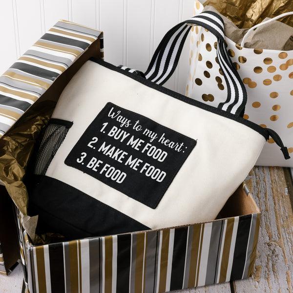 Pavilion Gift Company Ways To My Heart Insulated Canvas Lunch Tote