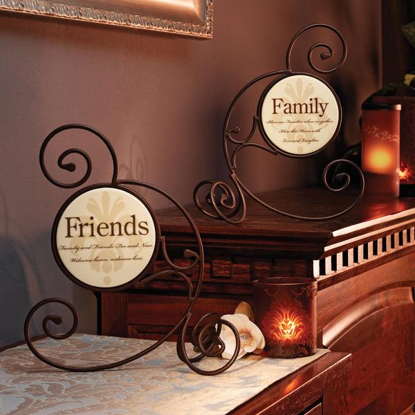 Pavilion Gift Company Welcome 10" Circle Metal Scroll Plaque