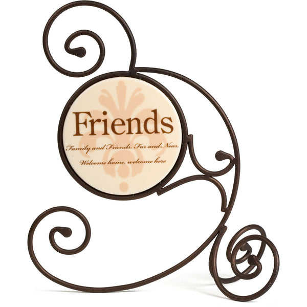 pavilion gift company Welcome 10" Circle Metal Scroll Plaque