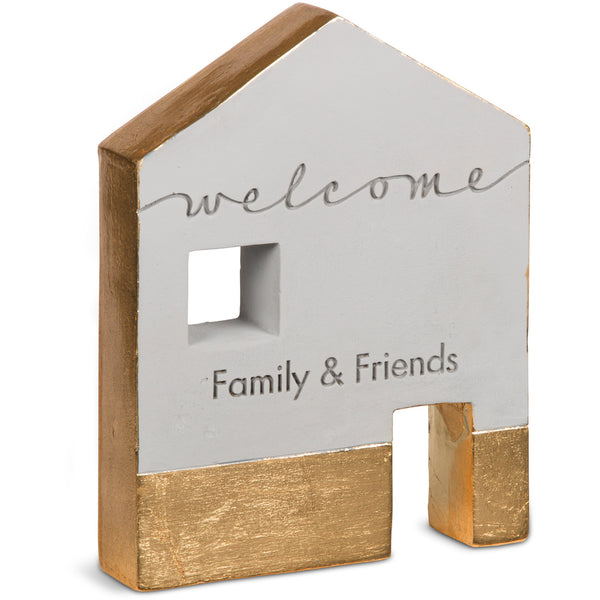 pavilion gift company Welcome 4.75" x 1" x 6" Cement House