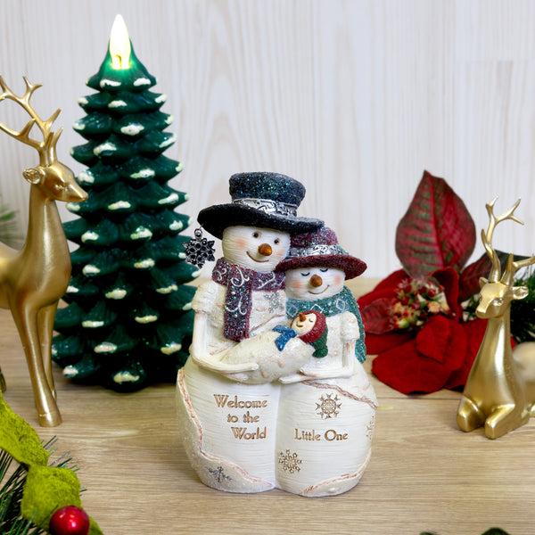 Pavilion Gift Company Welcome 5" Snowcouple Holding Snowbaby