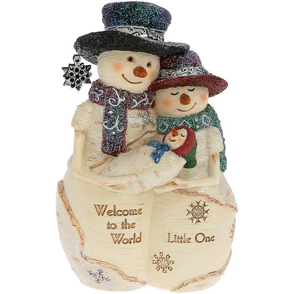 pavilion gift company Welcome 5" Snowcouple Holding Snowbaby