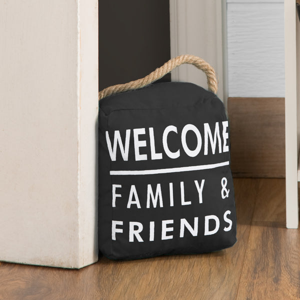 Pavilion Gift Company Welcome 5" X 6" Dark Gray Door Stopper