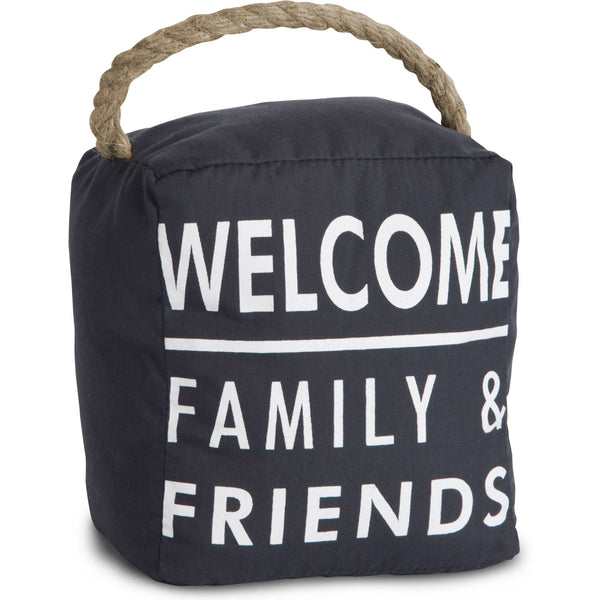 pavilion gift company Welcome 5" x 6" Dark Gray Door Stopper