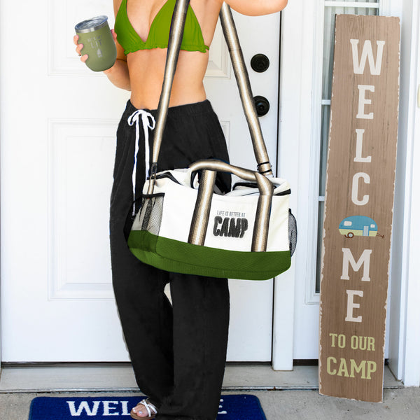 Pavilion Gift Company Welcome To Camp 48" Wooden Sign