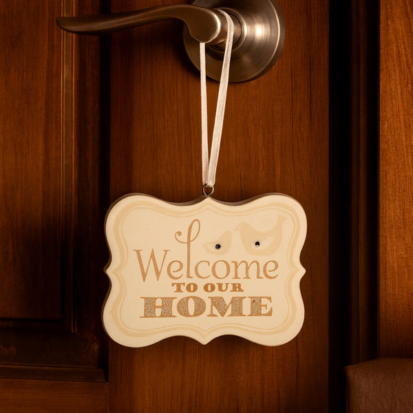 Pavilion Gift Company Welcome To Our Home 2.75" X 2.25" Hanging Plaque