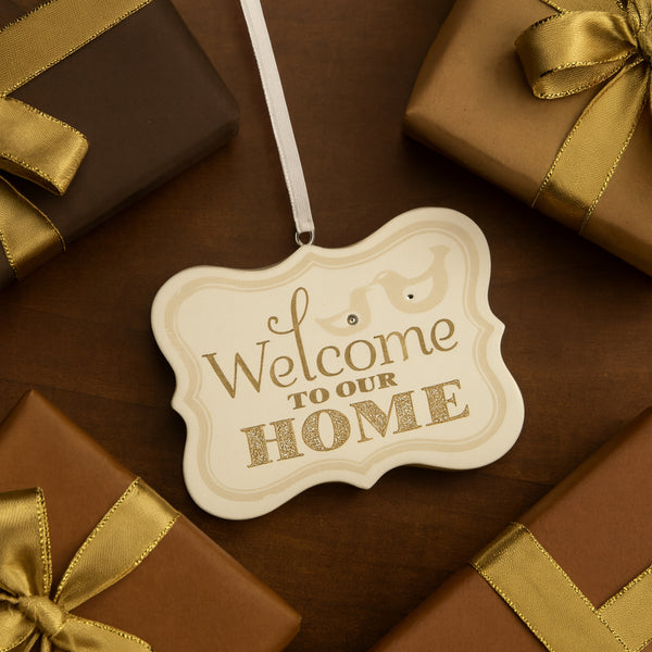 Pavilion Gift Company Welcome To Our Home 2.75" X 2.25" Hanging Plaque
