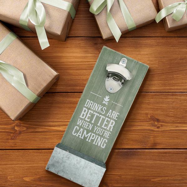 Pavilion Gift Company When Camping 11.5" Wall Mount Bottle Opener
