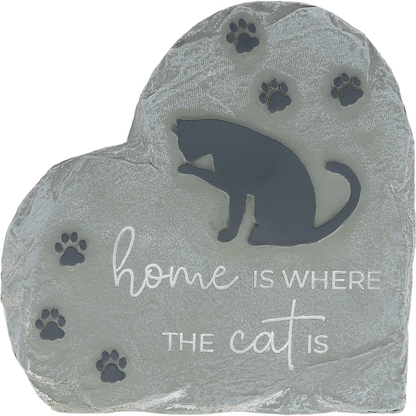 pavilion gift company Where The Cat Is 6" Garden Stone