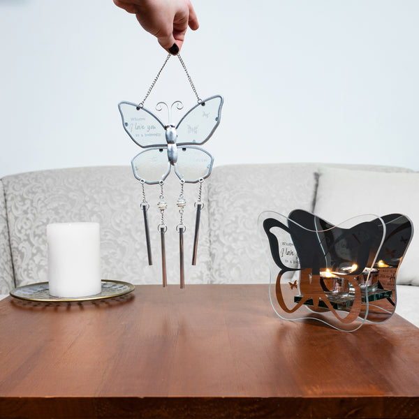 Pavilion Gift Company Whispers 6.75" X 5" Mirrored Glass Candle Holder