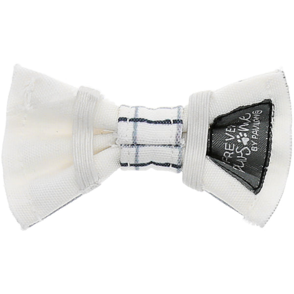 Pavilion Gift Company White Checkered 3" X 1.75" Canvas Pet Bow Tie