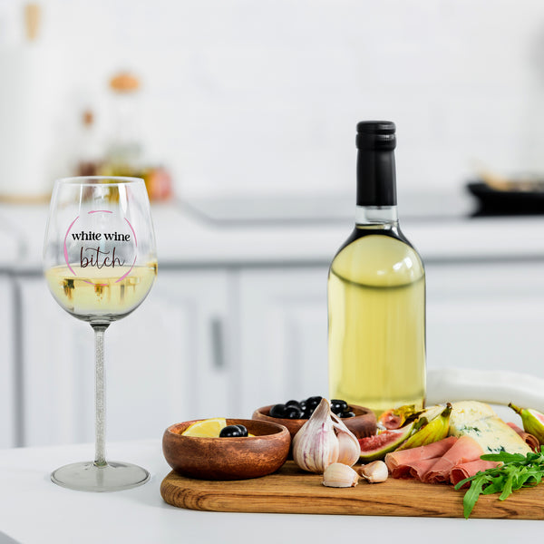Pavilion Gift Company White Wine Bitch Gift Boxed 17 Oz Wine Glass