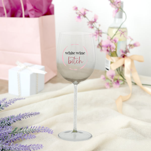 Pavilion Gift Company White Wine Bitch Gift Boxed 17 Oz Wine Glass