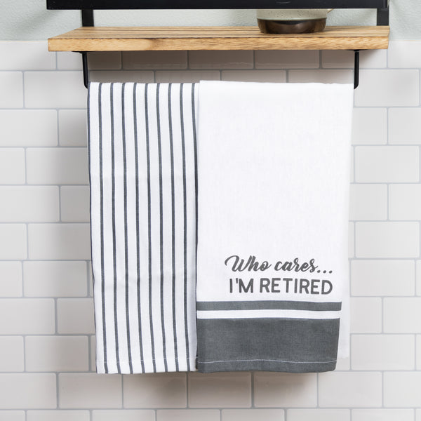 Pavilion Gift Company Who Cares Tea Towel Gift Set (2 - 20" X 28")