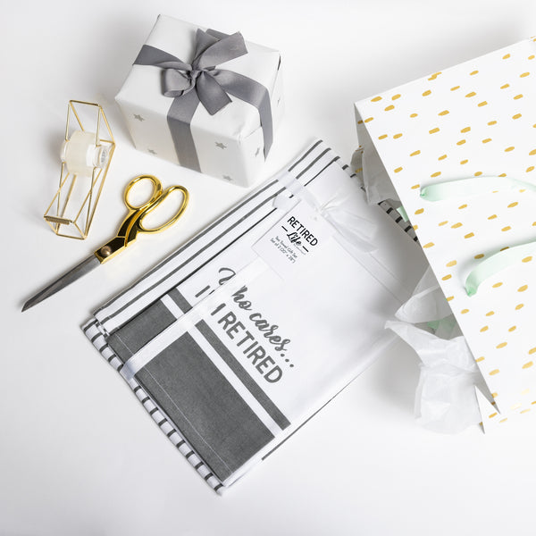Pavilion Gift Company Who Cares Tea Towel Gift Set (2 - 20" X 28")