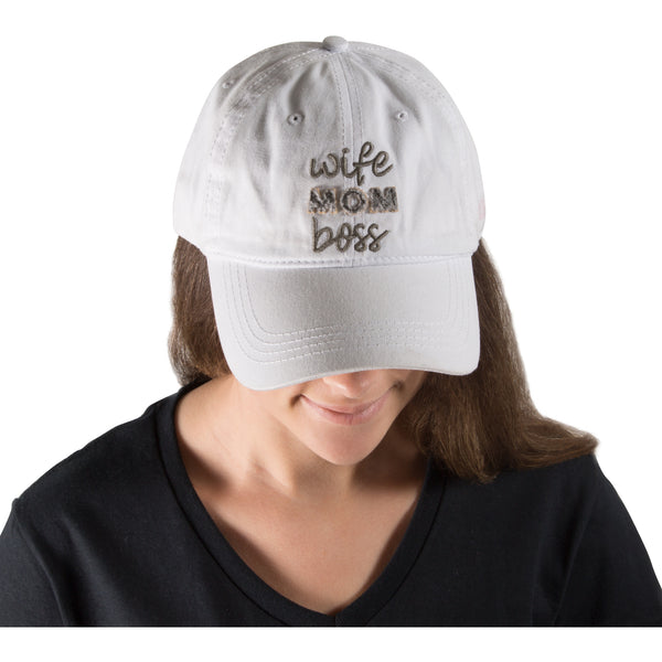 Pavilion Gift Company Wife Mom Boss White Adjustable Hat