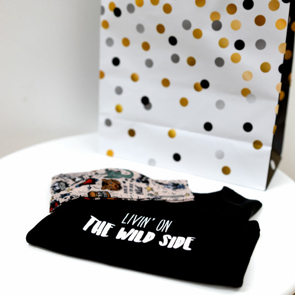 Pavilion Gift Company Wild Side 6-12 Months Biker Tat Tee Bodysuit