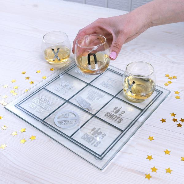 Pavilion Gift Company Wine 9" Shot Glass Tic-Tac-Toe