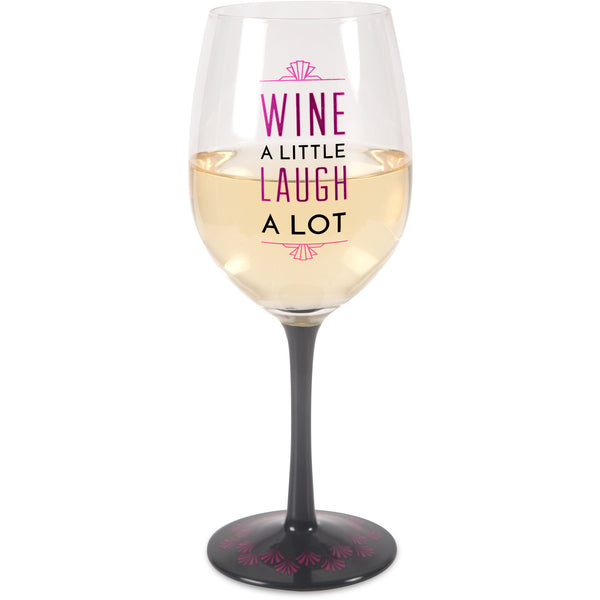 pavilion gift company Wine A Little 12 oz Wine Glass Tealight Holder