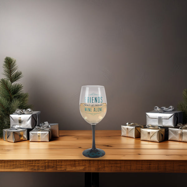 Pavilion Gift Company Wine Alone 12 Oz Wine Glass Tealight Holder