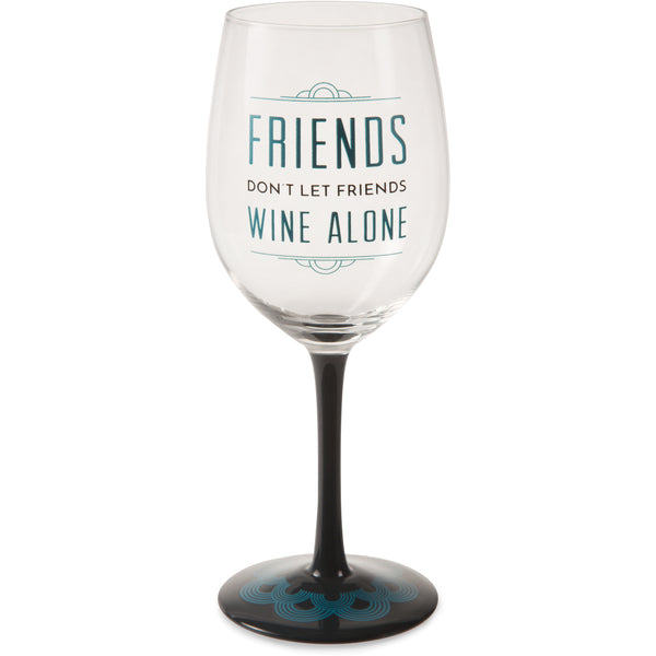 Pavilion Gift Company Wine Alone 12 Oz Wine Glass Tealight Holder