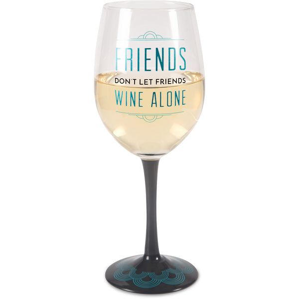 pavilion gift company Wine Alone 12 oz Wine Glass Tealight Holder