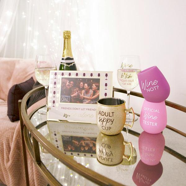 Pavilion Gift Company Wine Alone 9.25" X 7.25" Frame (Holds 6" X 4" Photo)