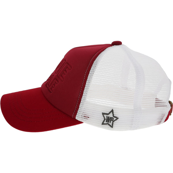 Pavilion Gift Company Wine People Adjustable Maroon Neoprene Mesh Hat